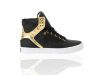 Supra Skytop Black Satin Tuf Gold Shoe #2